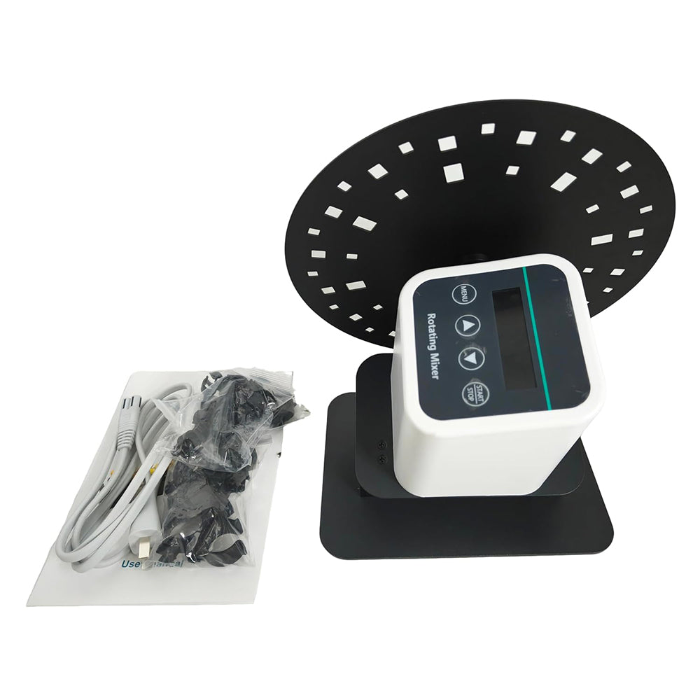 VTSYIQI Rotary Rotating Mixer Shaker Digital Rotary Rotating Mixer Shaker with Adjustable Speed 20-80rpm Digital Display and Button Angle Range 40-80° Brushless Motor Adjustable Speed and Time for Making Experiments More Convenient