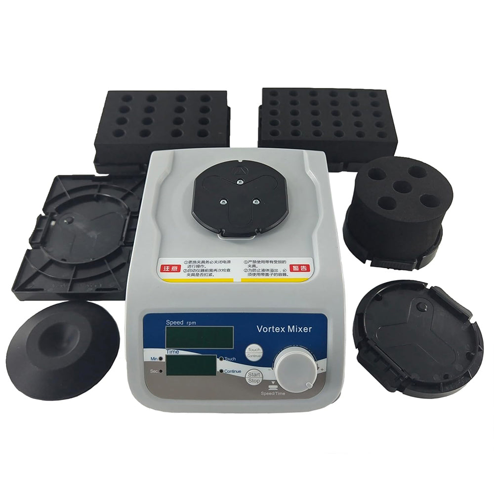 VTSYIQI Vortex Mixer Multi Tubes Vortex Mixer with Speed Range 200-3000r/min.±15rpm Orbital Diameter 4.6mm Fastest Deceleration Time ≤3s 6 Standard Modules Noise at The Highest Speed ≤45dB(A)