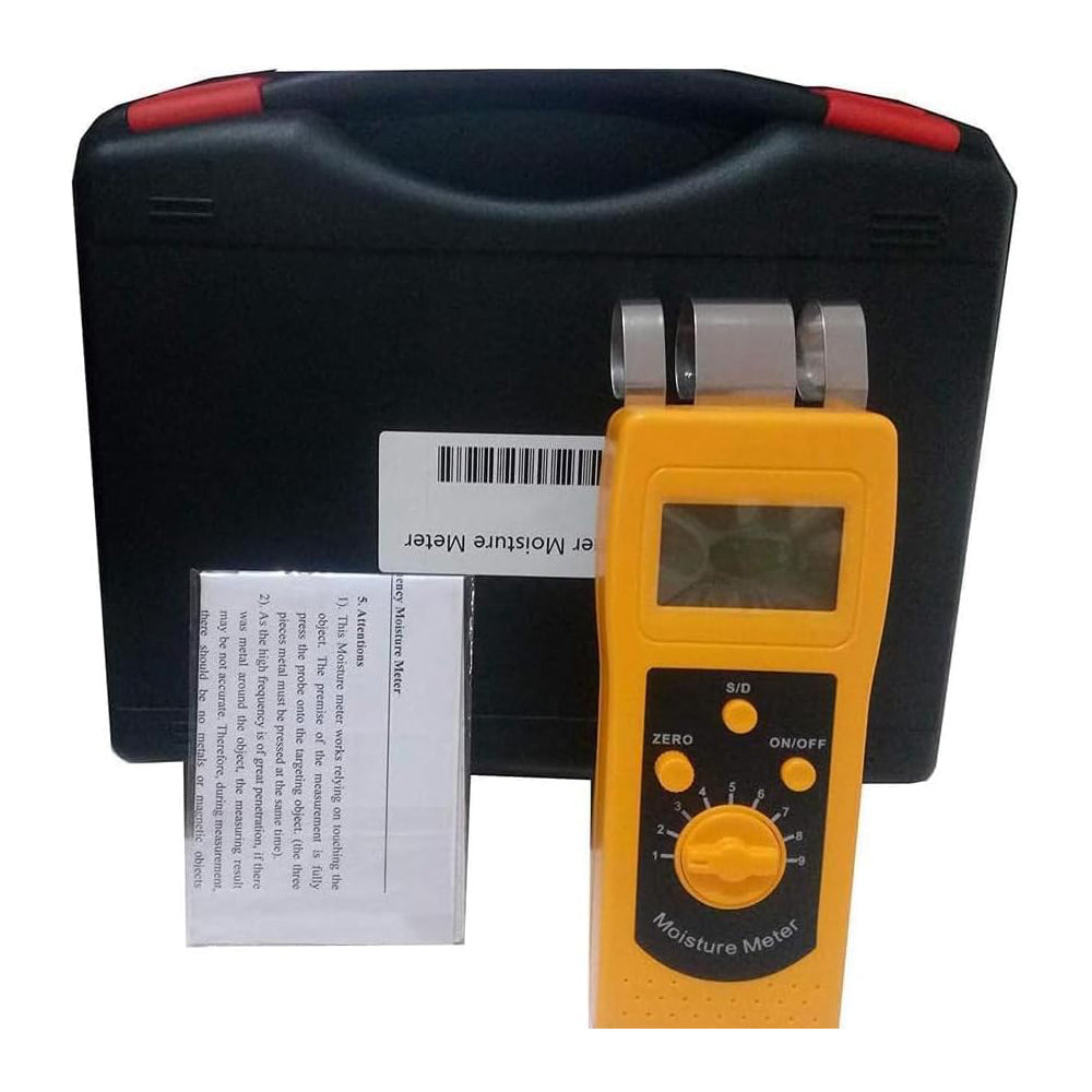 VTSYIQI Portable Paper Moisture Content Meter Paper Moisture Analyzers with Accuracy ± 0.5(Main Moisture Range) Resolution 0.1 or 0.01 Measuring Range 0.00-2.00%(d) 0.0-98.0%(s) Digits LCD with Backlight for Corrugated Paper,Cartons,Paper Rolls,Etc