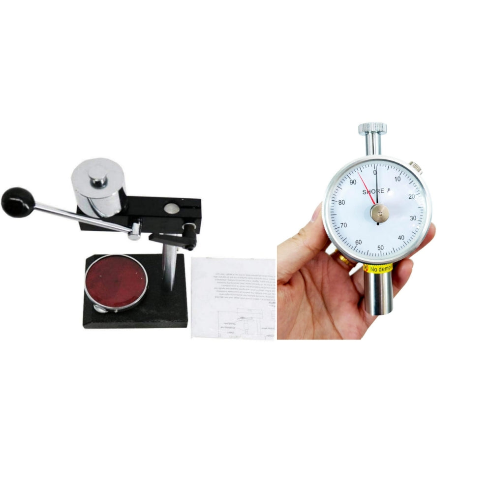 VTSYIQI Double Needle Shore A Hardness Tester with Hardness Test Stand with Dial Value 0 -100HA Pressure Needle Stroke 2.5 mm Needlepoint Size Ф0.79 mm Recommended Range of Measurement 10~90HA