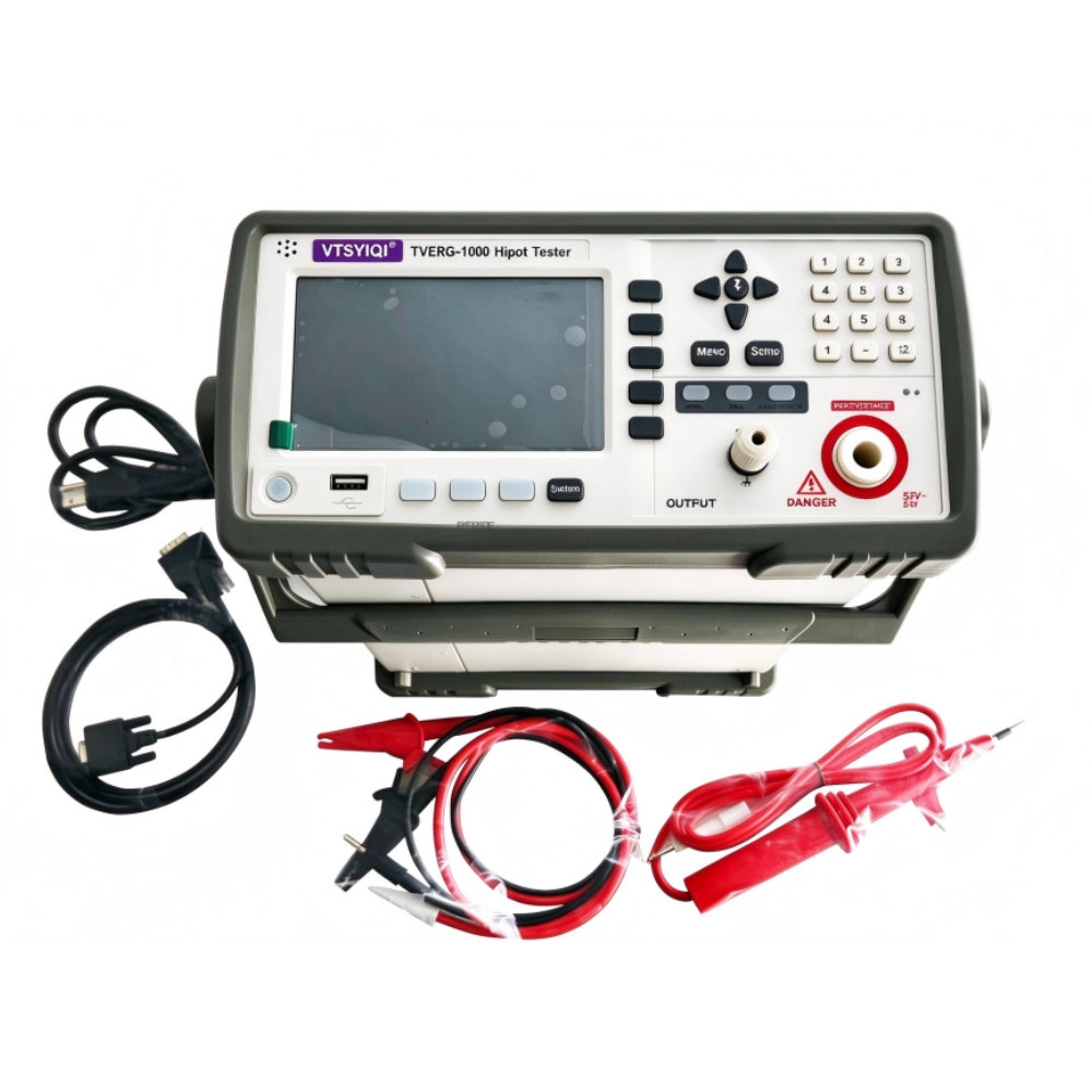 VTSYIQI DC and AC Hipot Testers AC/DC Withstanding Voltage Meter with Touch Screen AC Withstand Voltage Test 0.050kV-5.000KV 0.001mA-10.00mA DC Withstand Voltage Test 0.050kV-6.000kV 0.1μA-5.000mA