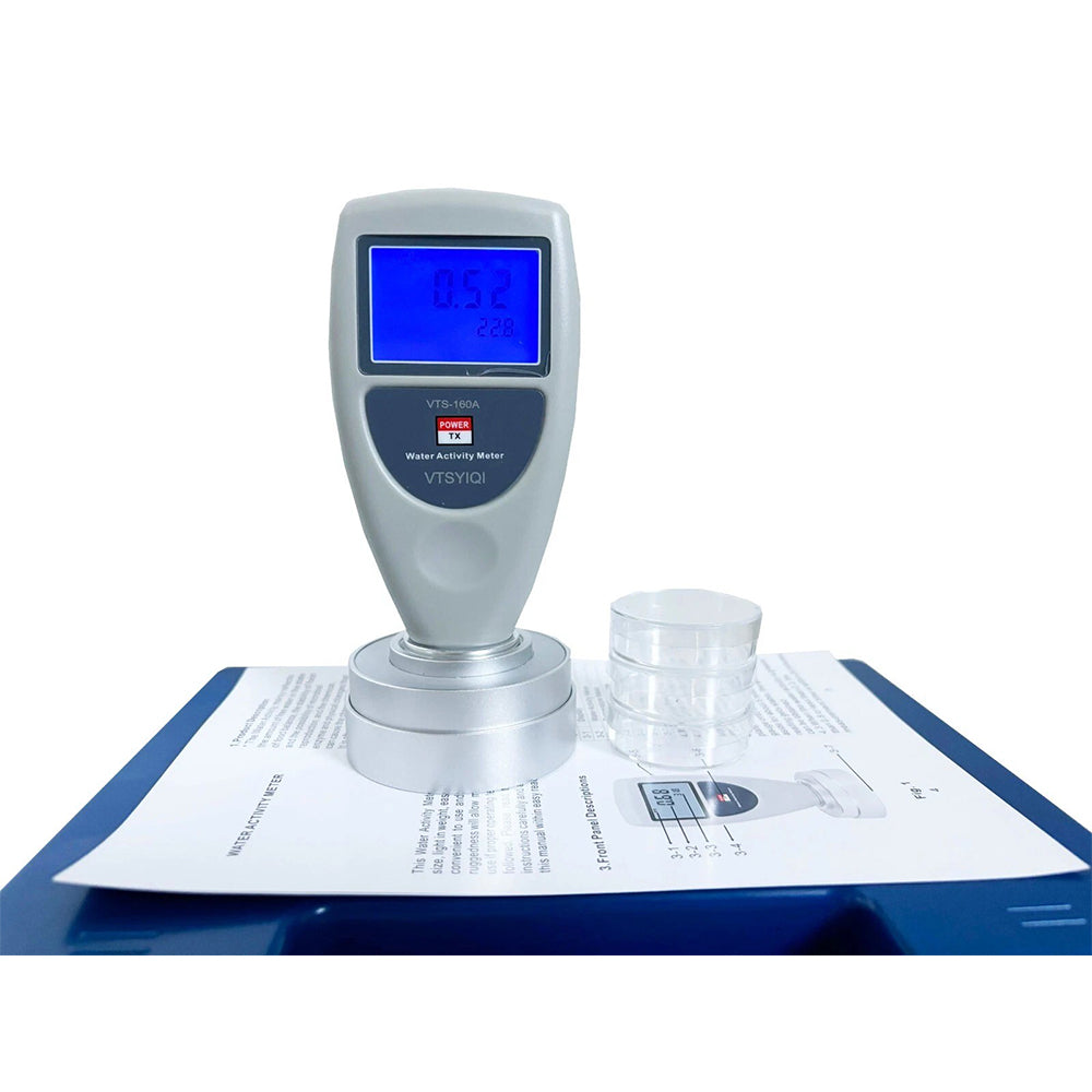 VTSYIQI Portable Water Activity Meter Water Activity Measurement with Accuracy 0.02AW Range 0 - 1.0AW Resolution ±0.01AW Sampling Time 5 Minutes for Food Like Dried Fruits Vegetables Beef Jerky