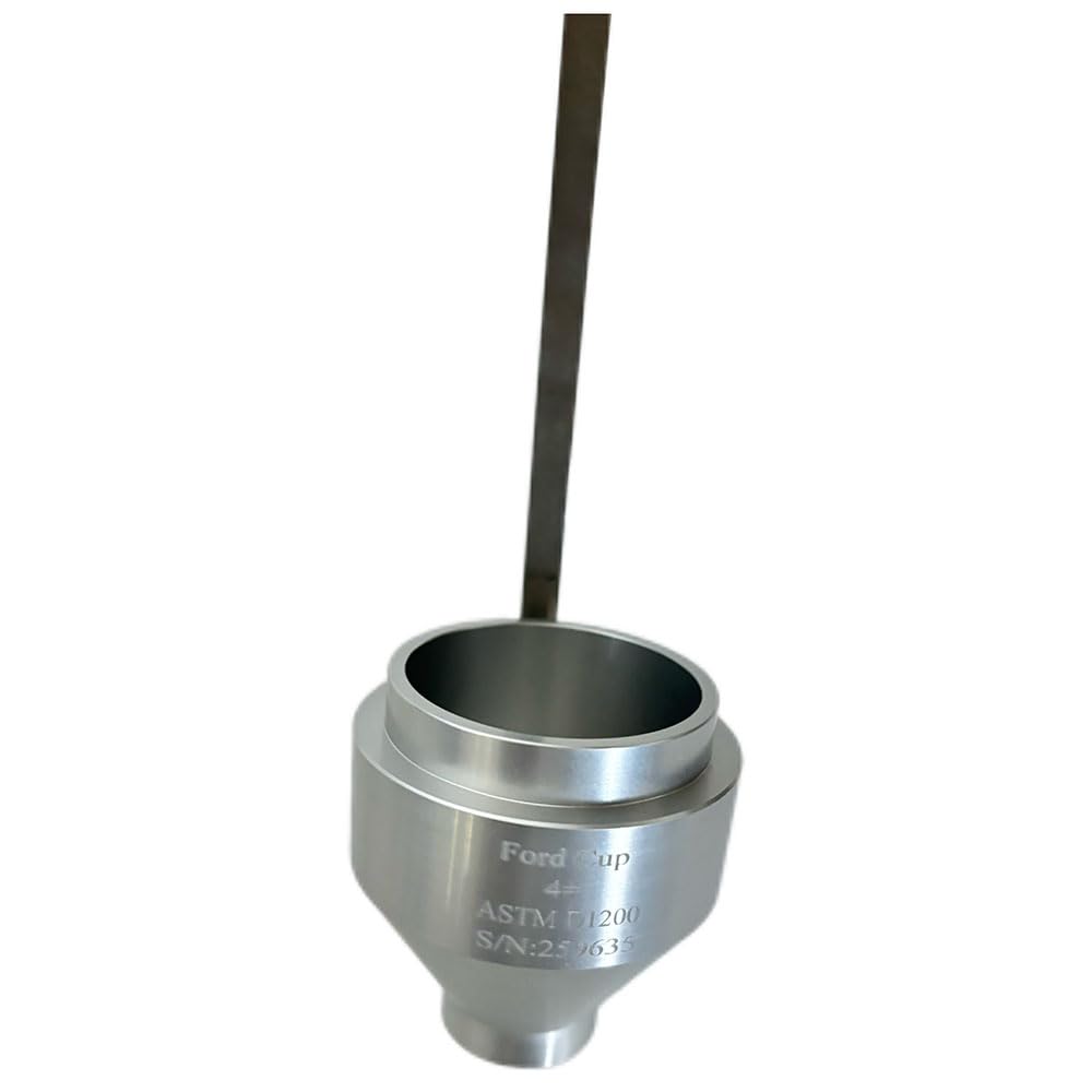 VTSYIQI #4 Ford Flow Cup Ford Cup Portable Viscosity Flow Cup with Hole Diameter 4.10 mm Measuring Range 70-370 CST ASTM D 1200 Standard Used To Determine The Viscosity of Inks Paints Lacquers Etc