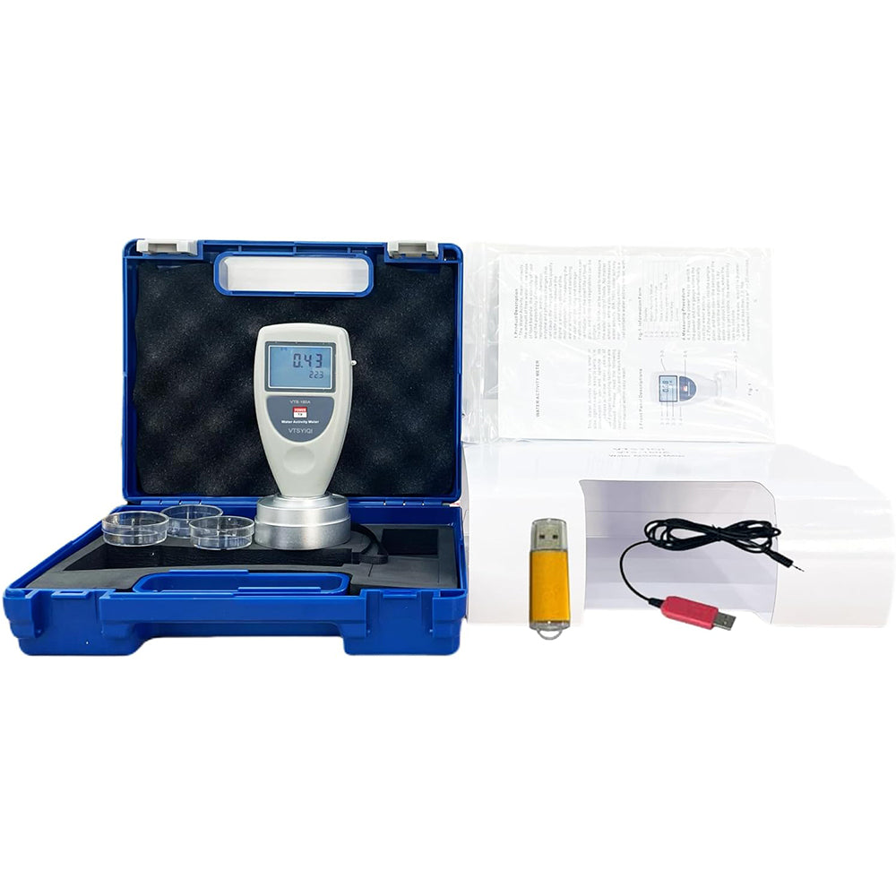 VTSYIQI Water Activity Meter Food Water Activity Meter with USB Data Cable and Software LCD Digital Display Range 0 to 1.0aw Accuracy ±0.02aw for Fruits Vegetables Food