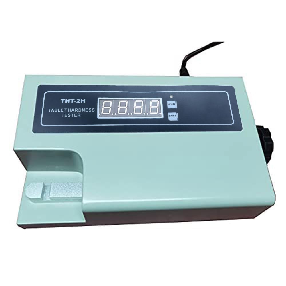 VTSYIQI Tablet Hardness Meter Tablet Hardness Tester Apparatus for Detecting Tablet Breaking Hardness with Hardness Range 2 to 200N/0.2 to 20kg Accuracy ±1.5% N/KG Conversion Auto-Test Auto-diagnose Auto-Alarm