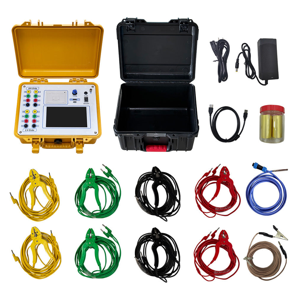 VTSYIQI Transformer Turns Ratio and Winding Resistance Tester Meter DC Resistance Tester with Transformer Turns Ratio Range 0.9～2000 DC Resistance 10A  Features Angular Difference Testing Capability During Single-phase Testing
