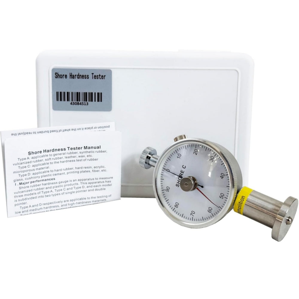 VTSYIQI Dual Needle Shore C Hardness Tester Shore Durometer Hardness Meter for Rubber Microporous Material Etc with Measure Range 10 to 90 HC Resolution 1 HC Dial Value 0 to 100HC