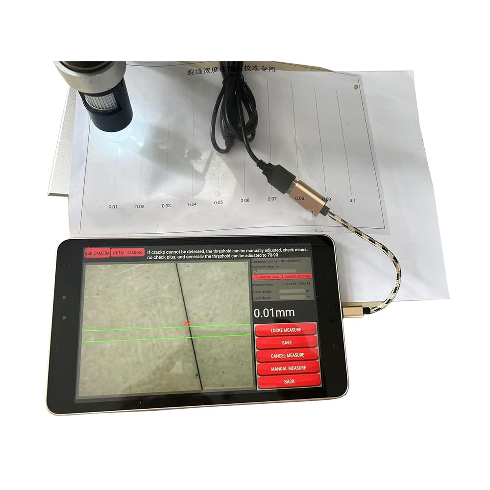 VTSYIQI Digital Concrete Crack Width Monitor Crack Width Measuring Instrument with Measuring Range 0.01-10mm Interpreting Accuracy 0.01mm Automatically Monitor The Real-time Situation of Cracks Lens Pixels 1000x HD Microscope