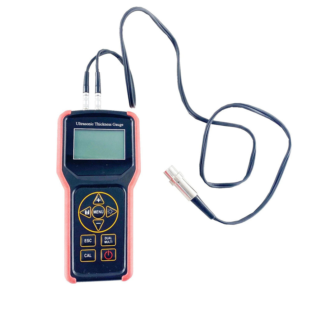 VTSYIQI Ultrasonic Thru-Coating Thickness Gauge Meter Tester Under Painting Ultrasonic Thickness Gauge with 1000 Values Data Storage PE And EE Mode Measuring Range PE Model 0.75 to 400 mm EE Model 0.75 to 25mm