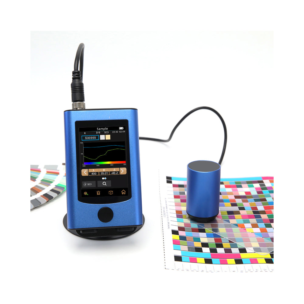 VTSYIQI Micro Aperture Spectrophotometer with  Measuring Diameter 1mm High Repeatability ΔE*ab ≤ 0.02 Handheld / Probe Dual-use Design Built-in Electronic Color Card Inter-platform Difference ΔE*ab ≤ 0.3 Touch Screen 3.5 inch