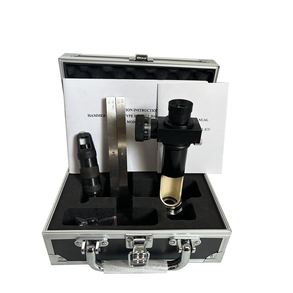 VTSYIQI Portable Hammer Hitting Brinell Hardness Tester with Readout Microscope and Hammer-Hitting Type Brinell Standardized Blocks Measuring Range < 450 HBS Diameter of Steel Ball Dia10mm