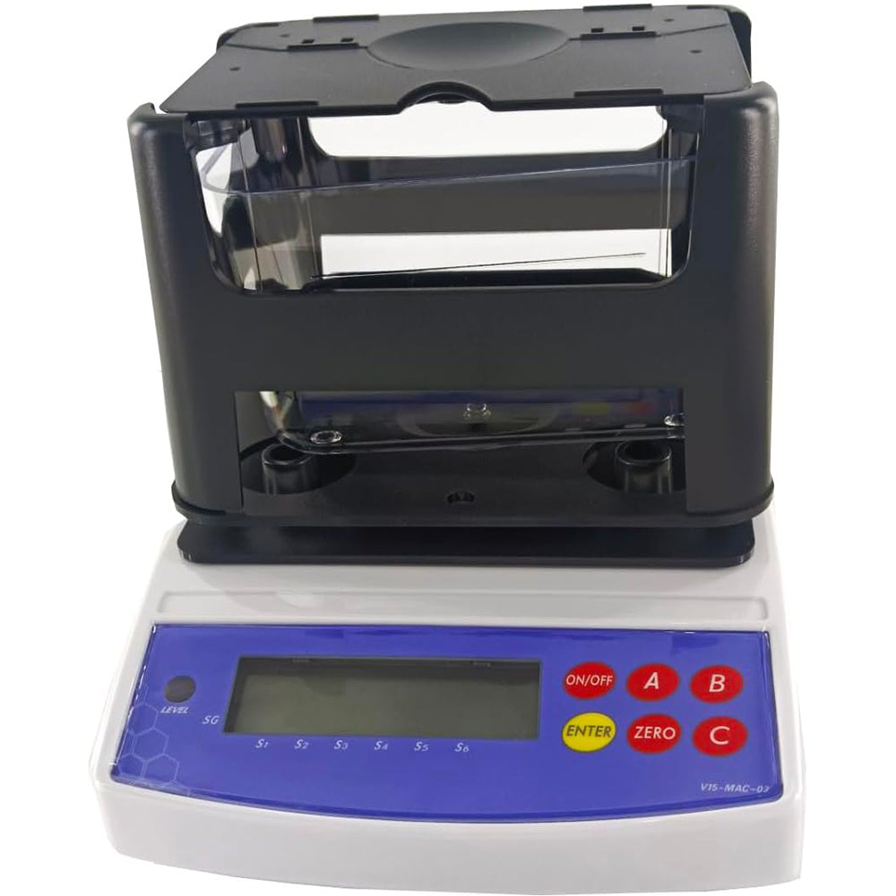 VTSYIQI Solid Density Meter Solid Density Analyzers Densimeter with Weight Range 0.001~120g Standard Deviation 0.001g Density Resolution 0.0001g/cm3 Function of 10 Group Data Storage