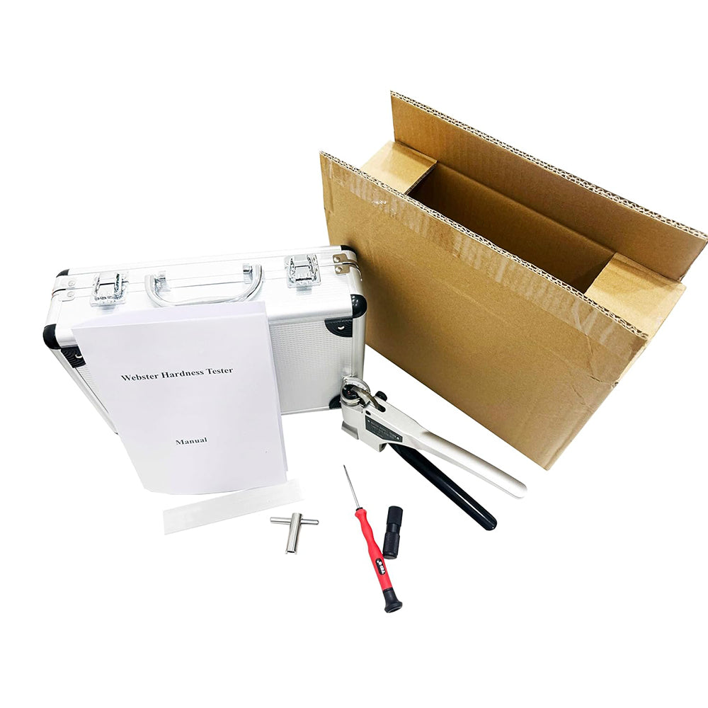 VTSYIQI Webster Hardness Scale Tester for Aluminum Alloy Aluminum Profiles with Hardness Range 25-110HRE,58-131HRV Measuring Scope 0-20HW Thickness 0.6-13mm Inner Diameter>10mm