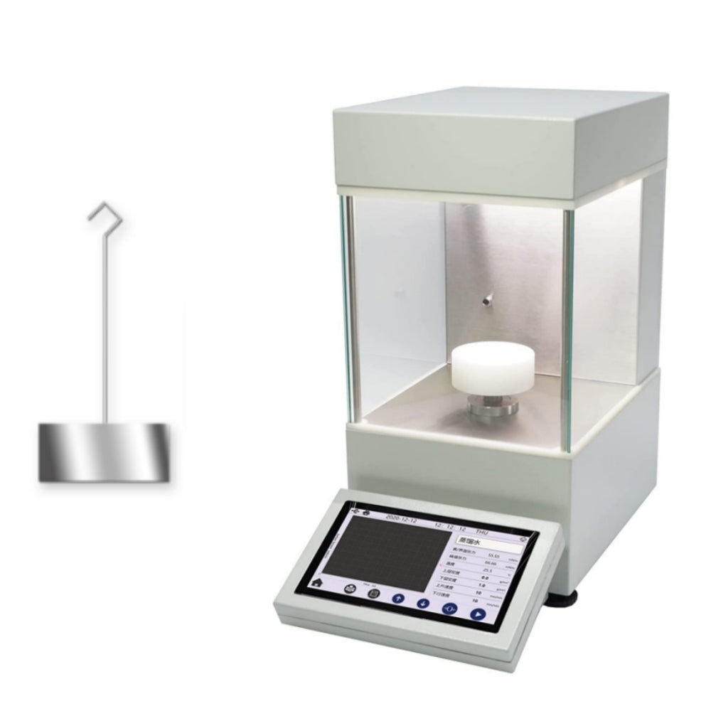 VTSYIQI Automatic Surface Tension Meter Interfacial Tensiometer with Platinum Board Wilhelmy Plate Method Range 0~2000mN/m Accuracy 0.1mN/m U Disk 7-inch Touch Screen