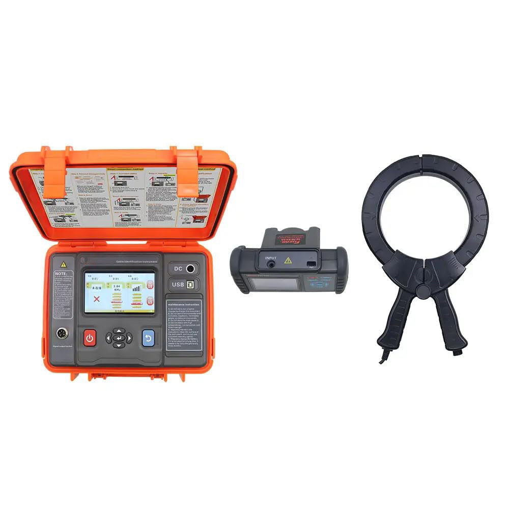 VTSYIQI Live Cable Identification Tester Wire Cable Tracker Tester with Teceiver and Transmitter 110V Output Voltage 150V External Voltage Detection USB Interface for Cable Indenification