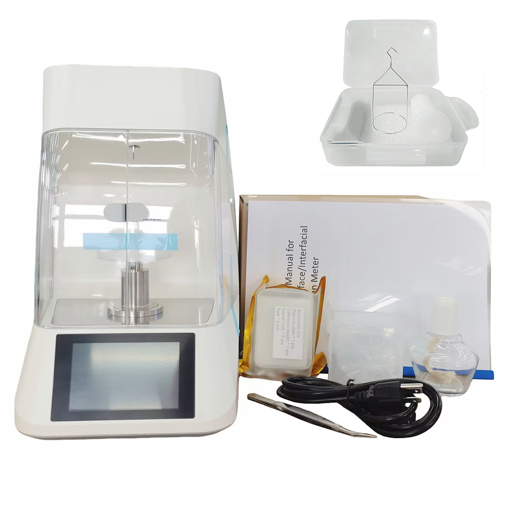VTSYIQI Liquid Surface Tension Measurement Automatic Surface Tensiometer Liquid Surface Tensiometer with Platinum Loop Range 0 to 1000 mN/m Accuracy 0.1mN/m Real Time Display