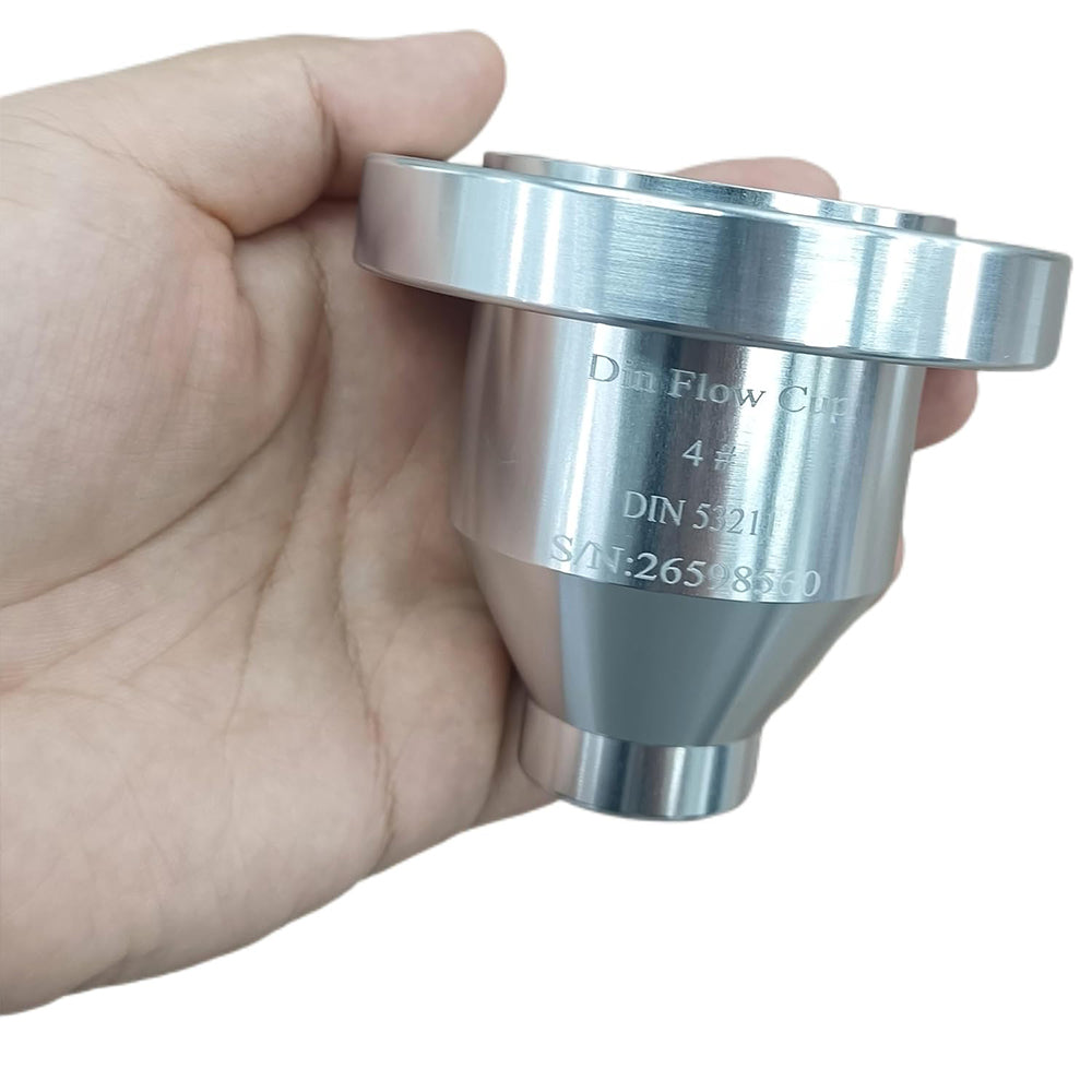 VTSYIQI DIN Viscosity Flow Cup NO. 4 Measuring Cups with DIN53211 Standard Hole Diameter 4mm+0.02mm Cup Volume 100±1ml Measuring Range 96-693CSt for Determination of the Viscosity of Inks Paints Lacquers etc
