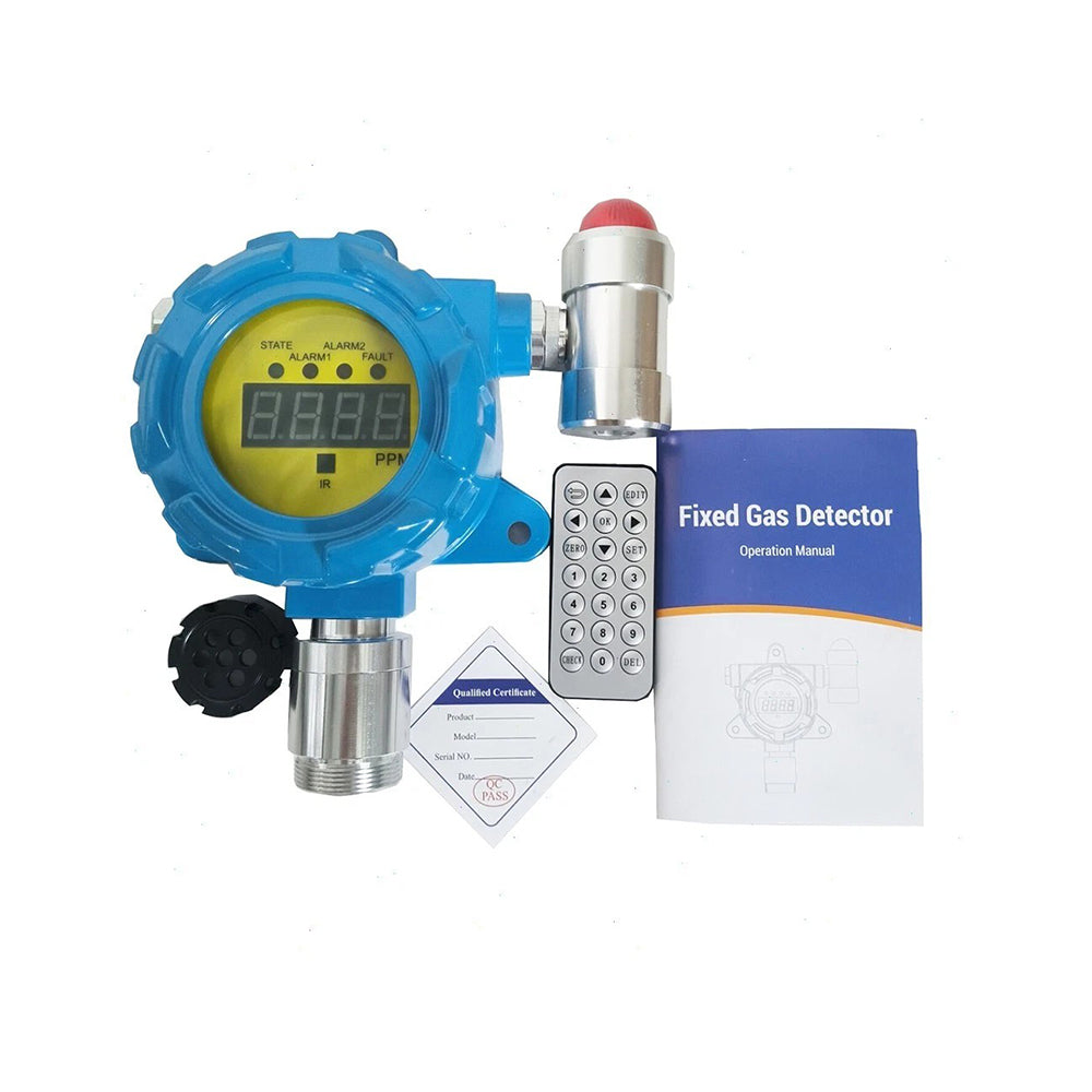 VTSYIQI Fixed Hydrogen Gas Detector H2 Gas Monitor with L-Alarm 50ppm H-Alarm 150ppm Measuring Range 0 to 1000ppm Resolution 1ppm Shell Material Aluminum Explosion Proof Grade Exd ⅡC T6 Gb