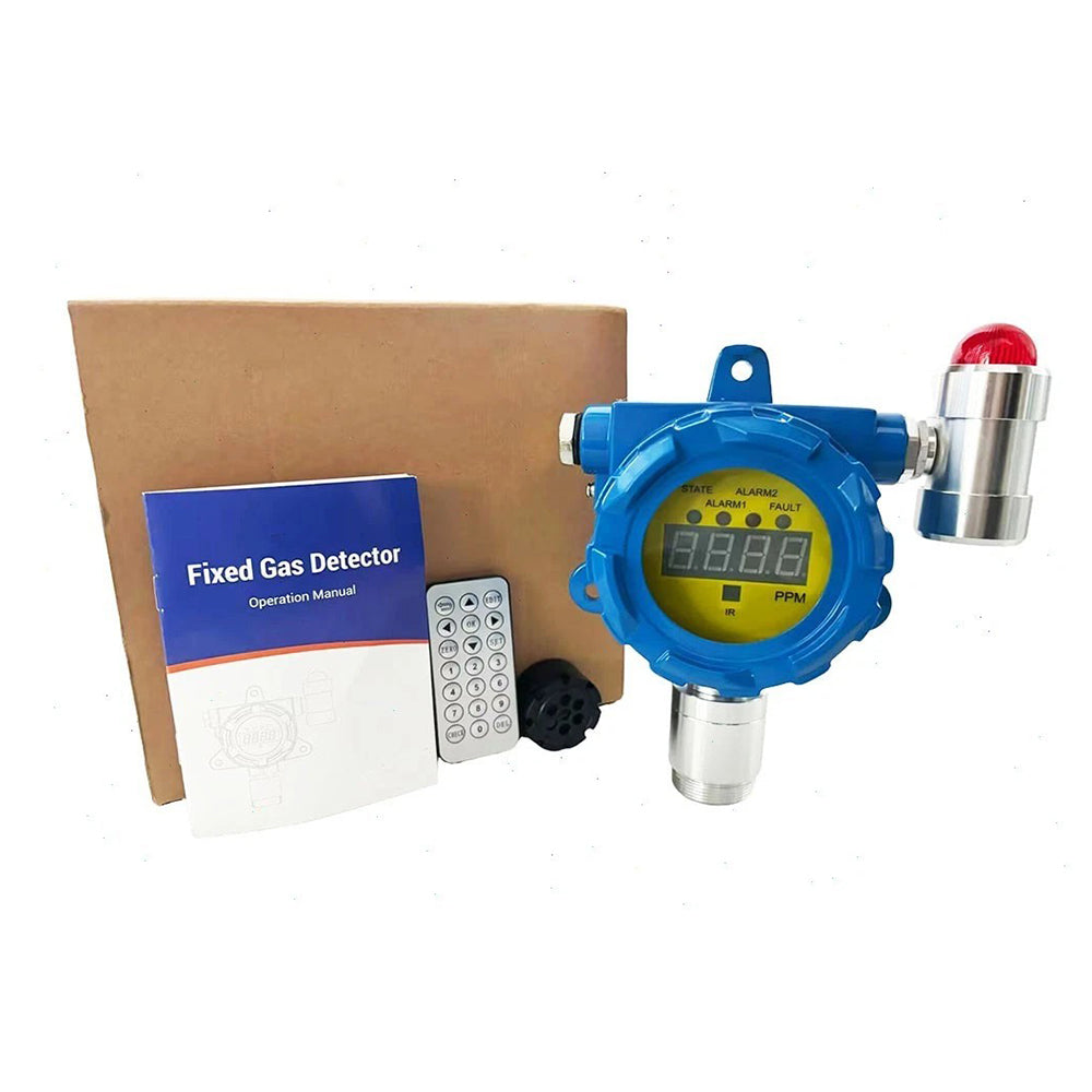 VTSYIQI Fixed Ethylene Gas Detector C2H4 Detector with Measuring Range 0-100ppm Sound and Light Alarm Aluminum Shell Material Installation Method Wall-mounted