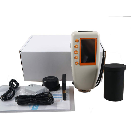 VTSYIQI Portable Spectrophotometer Colorimeter D/8 Color Matching Facula 8mm 11mm Caliber with A C D65 F2 CWF Light Source and Color Space CIELAB CIELCH YXY Display USB RS232