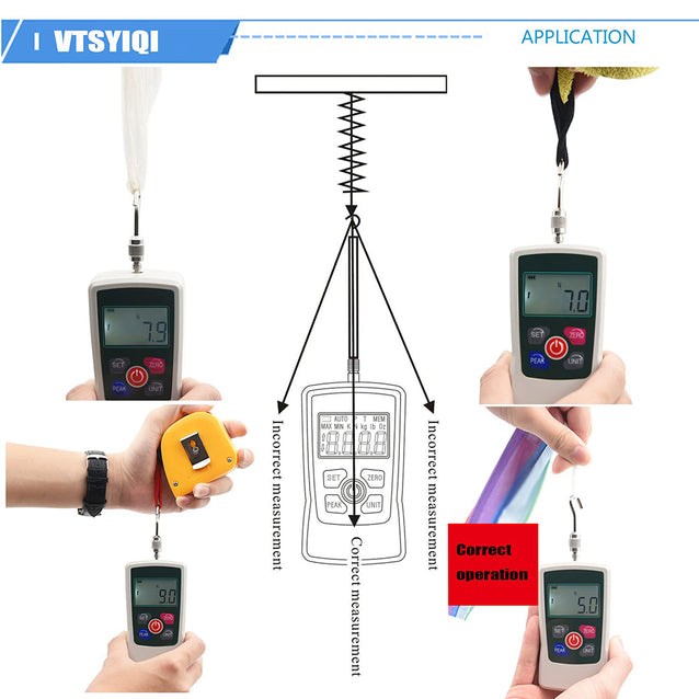VTSYIQI 100N Push Pull Force Gauge Force Tester Meter For Plug Force D
