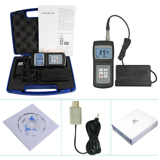 VTSYIQI Portable Digital Gloss Meter Glossmeter 0.1 to 200Gu with USB Data Cable and Software