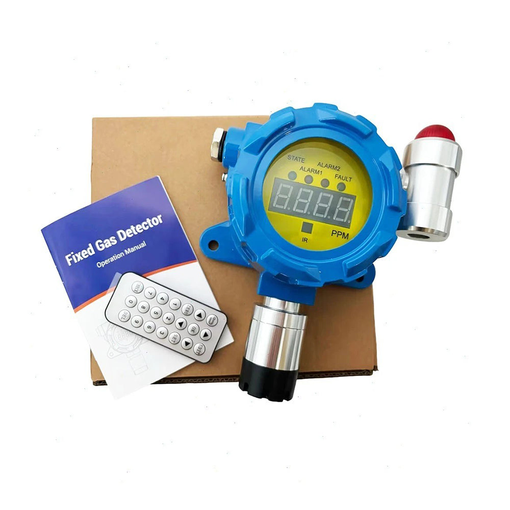 VTSYIQI Fixed C2H4 Gas Detector Wall Mounted C2H4 Gas Detector Monitor with Resolution 1ppm Measuring Range 0-100ppm Installation Method Wall-mounted