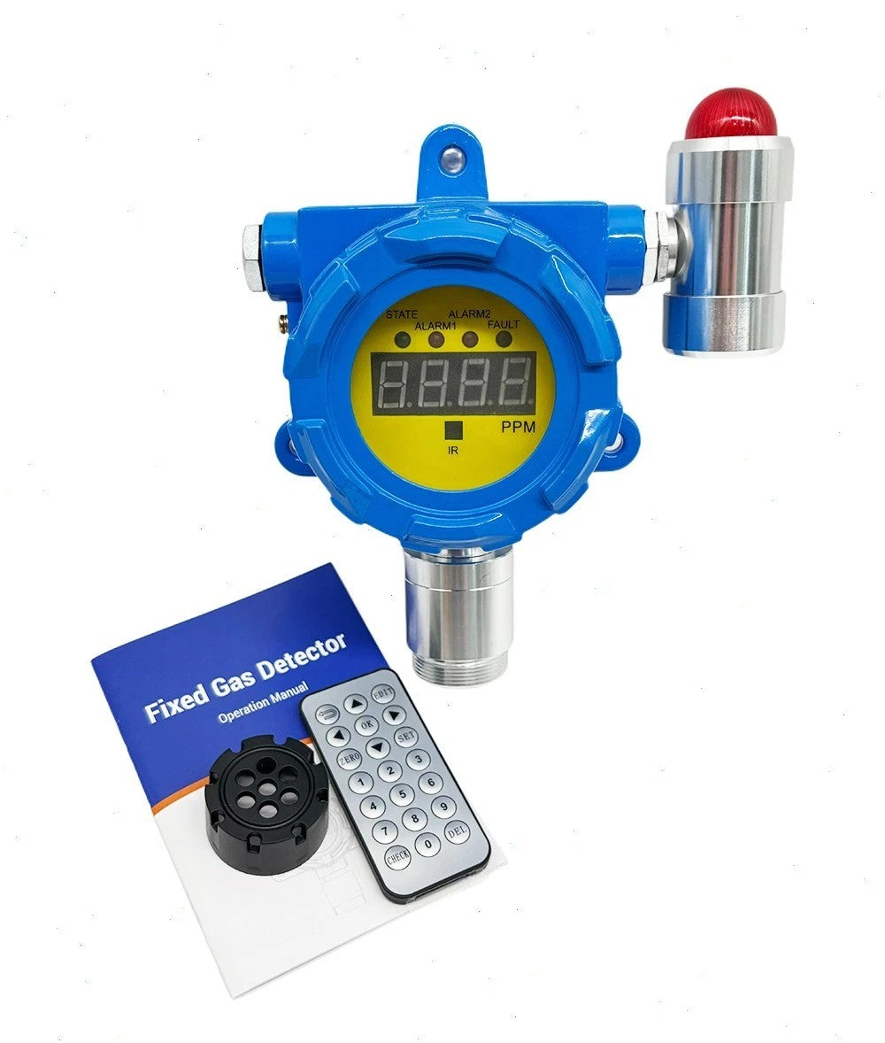 VTSYIQI Wall Mounted H2 Gas Detector Hydrogen Gas Leak Detector with Measuring Range 0-1000ppm Resolution 1 ppm Explosion Proof Grade Exd ⅡC T6 Gb Output Current -20mA Die-cast Aluminum Shell LED Display