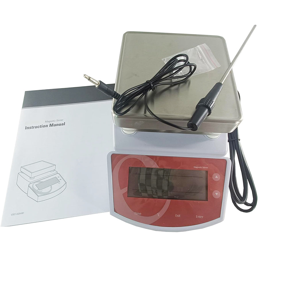 VTSYIQI Digital Heating Magnetic Stirrer Magnetic Hotplate Stirrers with Stirring Capacity 0~2000mL Time Range 0 to 999 Minutes Max Temperature 400 Degree Celsius Temperature and Time One Point Temperature Calibration