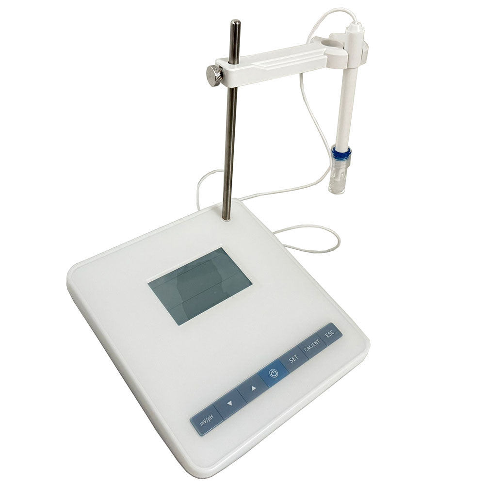 VTSYIQI Benchtop pH Meter Benchtop PH Tester with 2 Points Calibration PH Buffer Powder pH Range 0.00～14.00pH Resolutin 0.01pH mV Measuring Range -1599～1599mV Resolutin 1mV Balanced/Continuous Measurement Mode 4-inch LCD Display