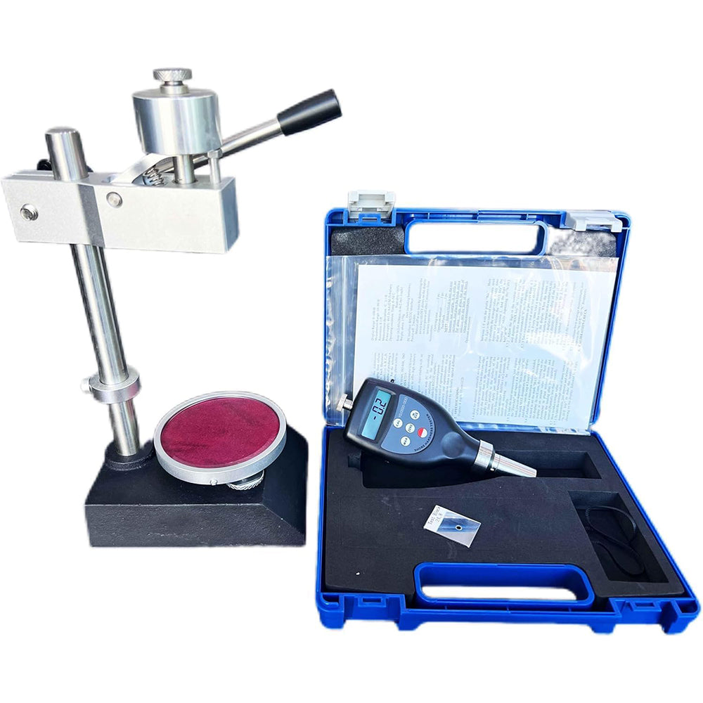 VTSYIQI Shore OOO Hardness Tester Meter with Hardness Test Stand Indenter R6.35Spherical Radius Accuracy ≤±1H Resolution 0.1H Measurement Range 10~90HOOO ASTM ISO Standard