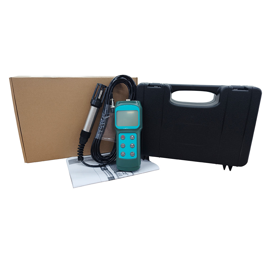 VTSYIQI Fluorescence Dissolved Oxygen Tester Detector Fluorescence DO Meter with 5m Probe Measuring Range 0.0-15.0 (mg/L)/0-119.9% Solution 0.1 mg/L Accuracy ±3.0% Salinity Compensation 0~42ppt FS Calibration 100.0%