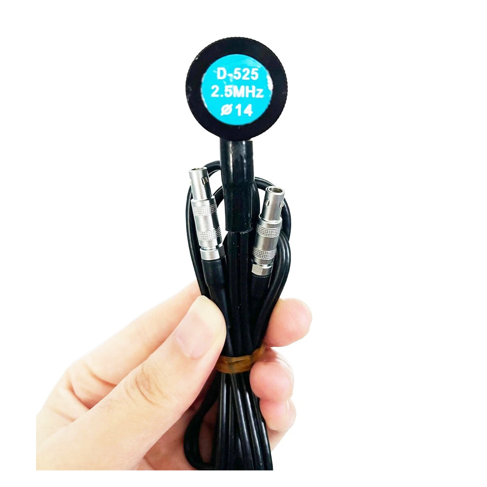 VTSYIQI Coarse-grain Ultrasonic Thickness Transducer Sensor Probe for Thick Highly Attenuating or Highly Scattering Materials with Crystal Size 14mm Frequency 2.5MHz Minimum Pipe Diameter Φ20mm