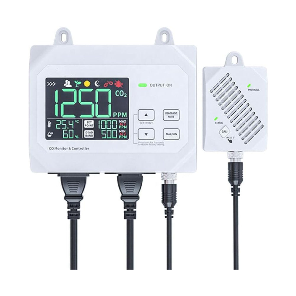 VTSYIQI Carbon Dioxide Monitor Digital CO2 Controller with CO2 Display Resolution 1ppm CO2 Measurement Range 0-9999ppm Humidity Measurement Range 0-99%CO2 Repeatability 10ppm