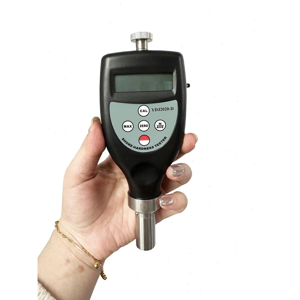 VTSYIQI Shore D Hardness Tester for Fibre Plastics Hard Rubber Hard Plastic Materials Plexiglas Stiff Thermo Plastics Formica Print Roller Vinyl-plate Cellulose Acetate Etc with Measurement Range 10HD~90HD Indenter R 0.1 Cone