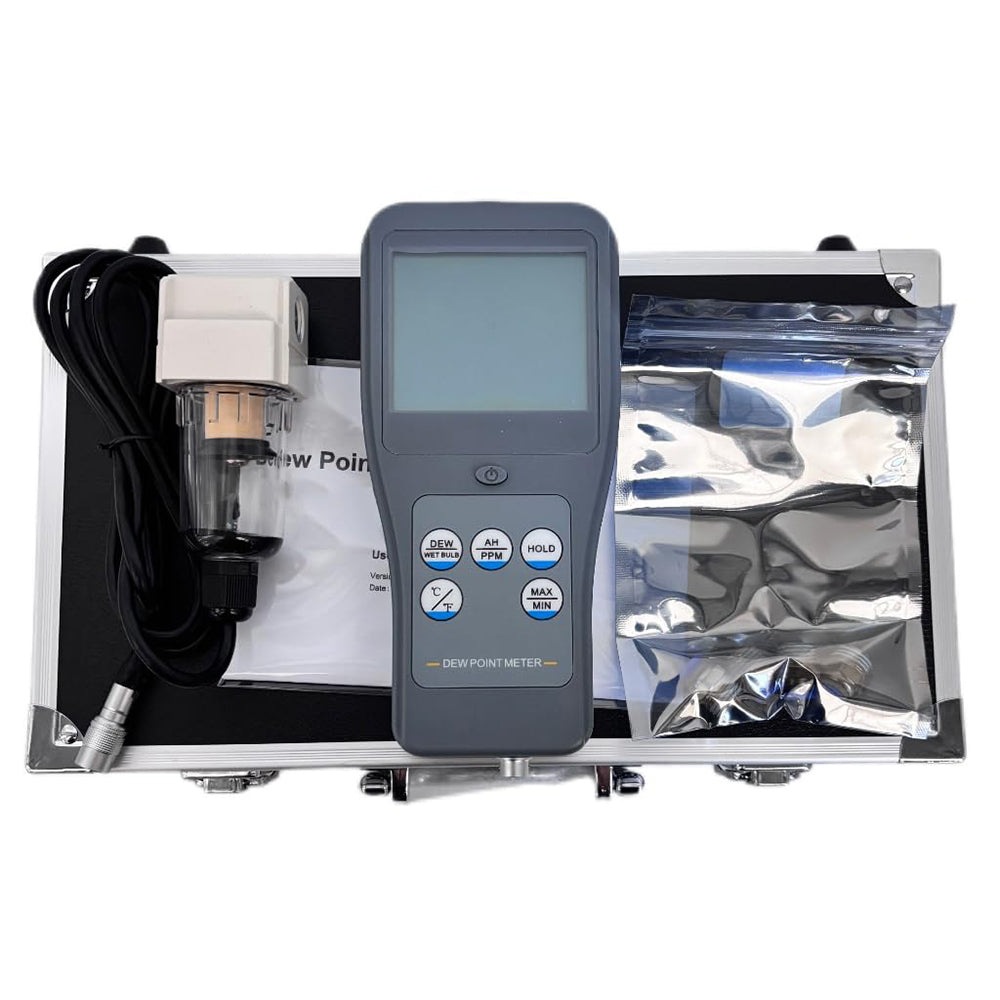 VTSYIQI Portable Dew Point Meter Handheld Dew Point Meter with Resolution 0.01 Ambient Temperature Range -30~120°C (-22~248°F) Relative Humidity Range 0~100% RH Dew Point Temperature Range -45~120°C (-49~248°F)