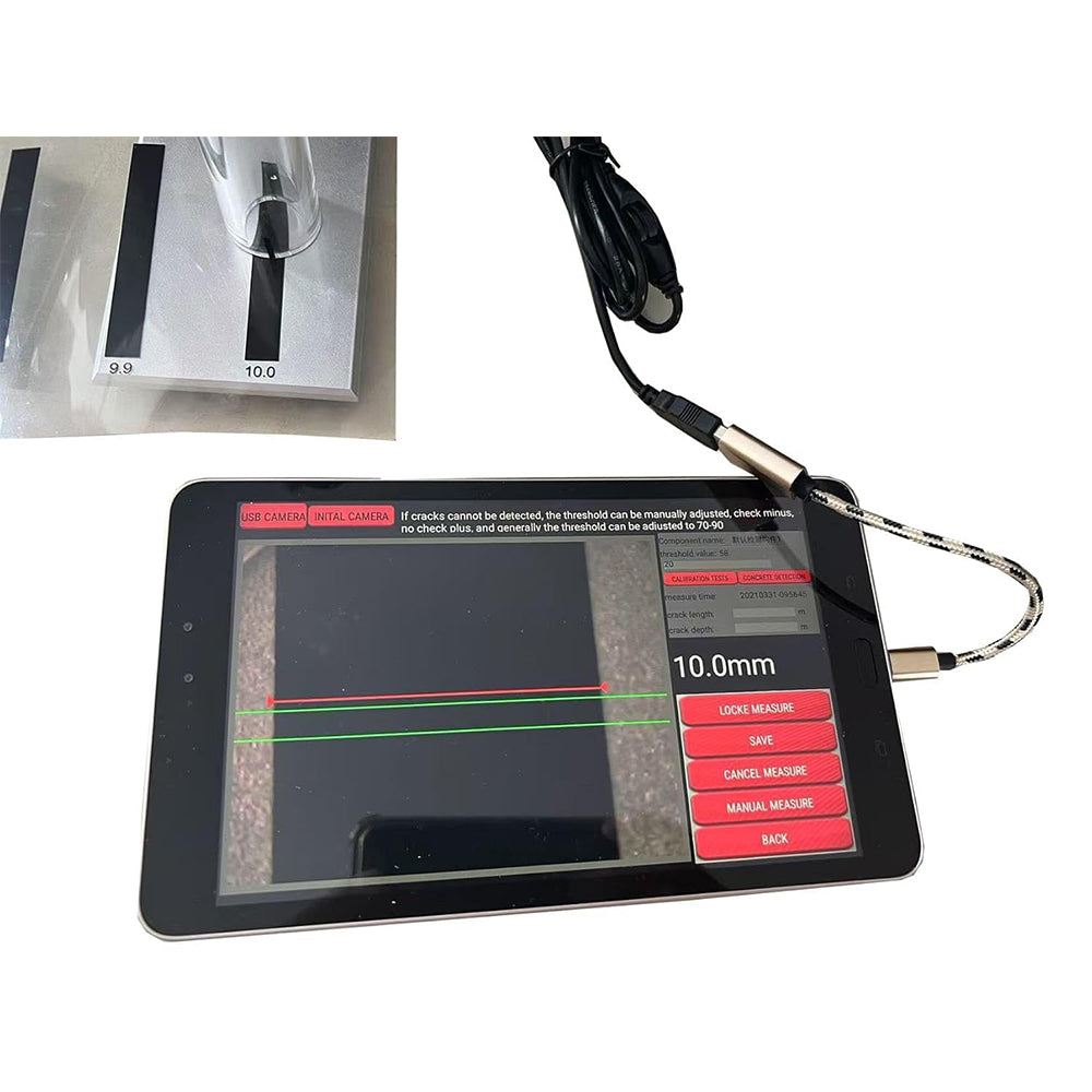 VTSYIQI Concrete Crack Width Monitor Crack Width Measuring Device with Lens Pixels 1000x HD Microscope Measuring Range 0.01-10mm Interpreting Accuracy 0.01mm USB Link Mode Real-time Image Display and Width Interpreting