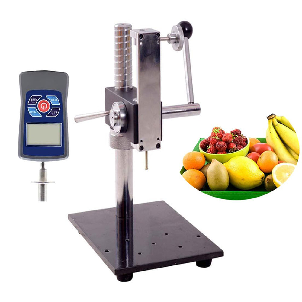 VTSYIQI Digital Fruit Penetrometer with Fruit Hardness Test Stand with Indenter Diameter Φ7.9mm Φ11.1mm Range 0.2～15 Kgf/cm2 0.4～30Kgf/cm2 Insertion Depth of Indenter 10mm for Soft and Hard Fruits