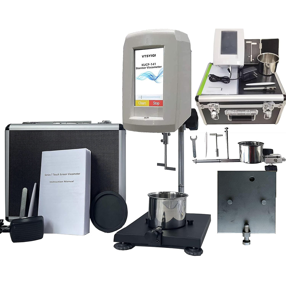 VTSYIQI Stormer Viscosity Meter Digital Rotational Viscometer Benchtop Viscometer with PT100 Temperature Sensor Range 40.2KU to 141.0KU Accuracy ±1% KU Value for Paint Ink ASTM D562 Standards