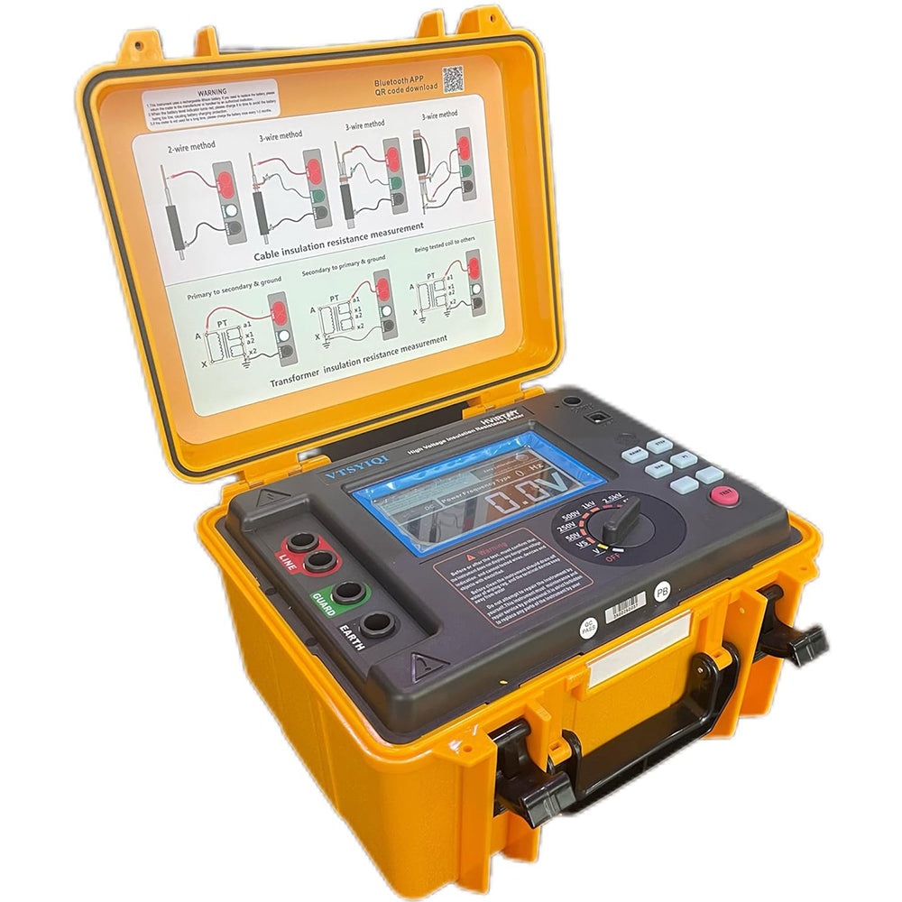 VTSYIQI High Voltage Insulation Resistance Tester Kit 15Kv Insulation Resistance Tester  with Output Voltage 50V-15KV Insulation Resistance Range 0.005MΩ-30.0TΩ for Insulation Resistance Testing of Large-scale Equipment