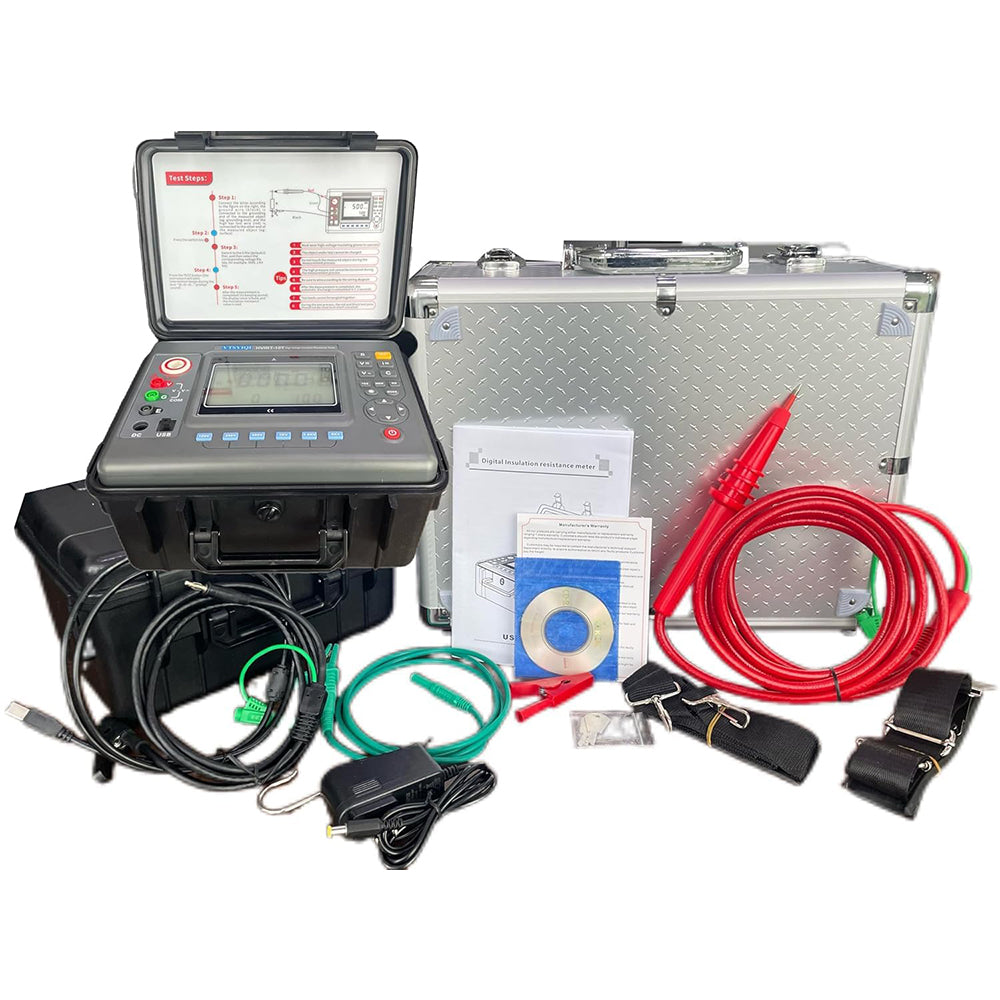 VTSYIQI High Voltage Insulation Resistance Tester 15kV HV Insulation Tester with DC Voltage Range 0 to 1000V AC Voltage Range 0 to 750V 500 Groups Data Storage IEC61010-1