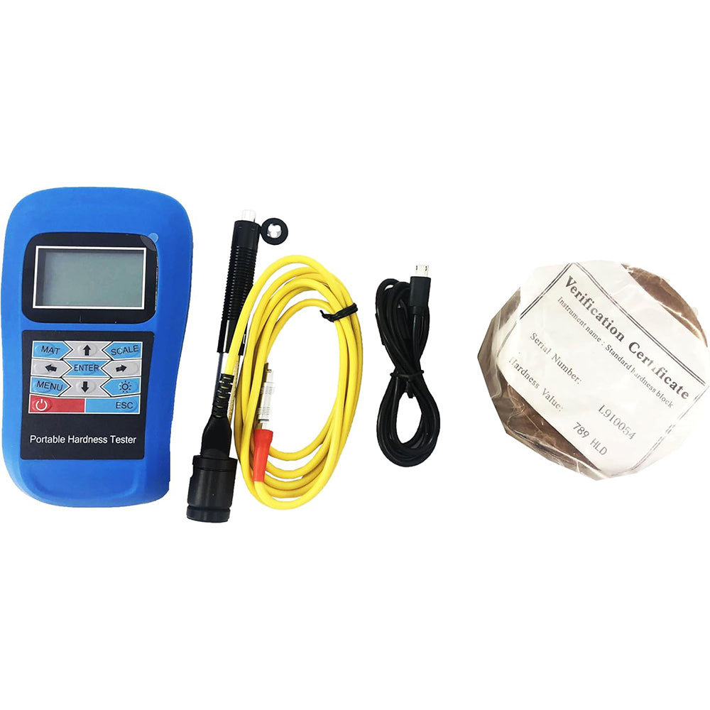 VTSYIQI Portable Leeb Hardness Tester for Steel Leeb Durometer with Backlight Display Standard Test Block for Metals Solid Aluminum Steel Iron Bronze 10 Materials