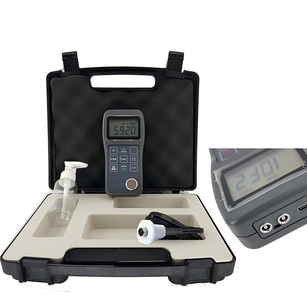 VTSYIQI Multi Mode Ultrasonic Thickness Gauge Meter Tester with 0.025 to 23.62inch 0.65 to 600mm P-E 3 to 30mm E-E Through Paint and Coatings