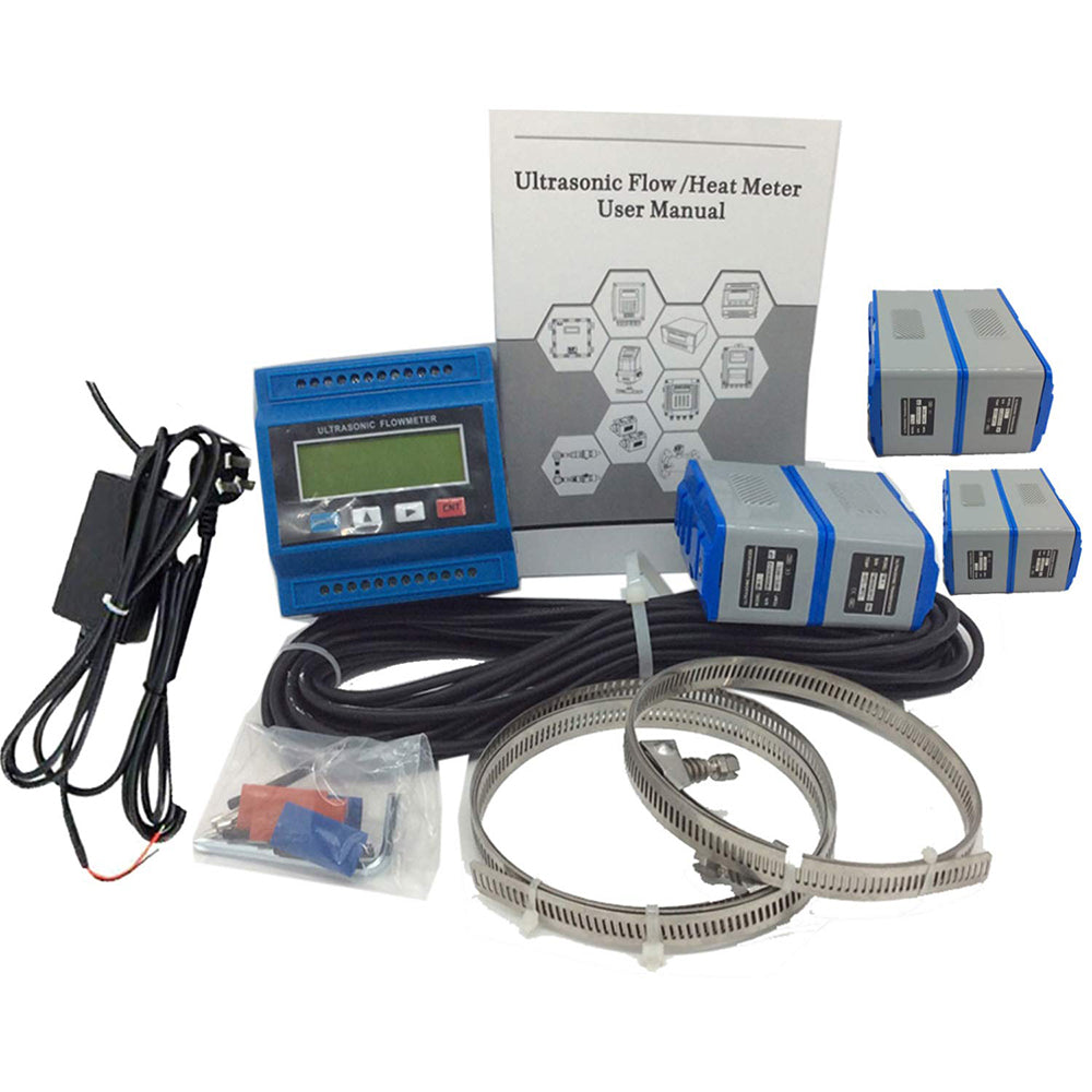 VTSYIQI Ultrasonic Water Flow Meter Flowmeter Tester With TS-2+TM-1+TL-1 Transducer Measuring Range DN50-6000mm For Liquid Testing