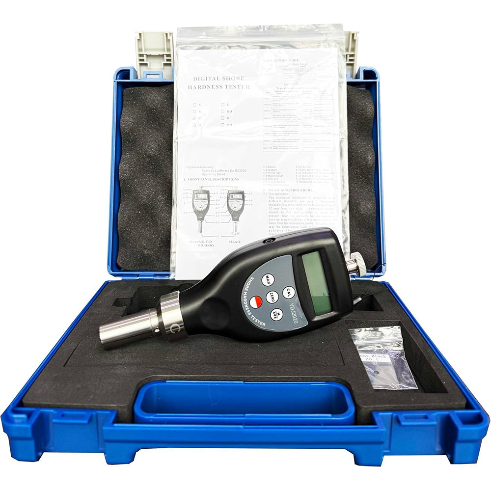 VTSYIQI Digital Shore C Durometer with Indenter 0.79 Truncated (Frustum) Cone Measurement Range 10HC~90HC Resolution 0.1H Under-voltage Alarm Function Accuracy ≤±1H