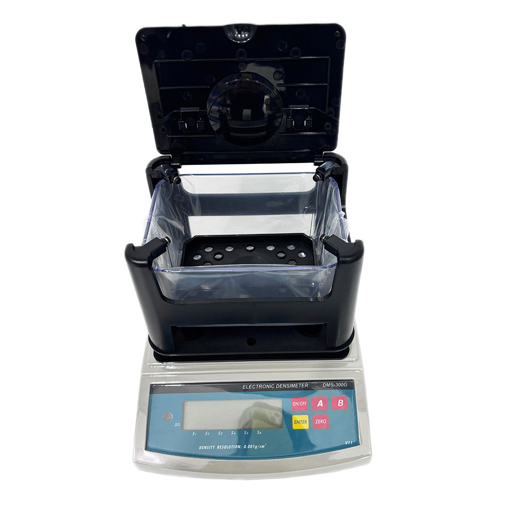 VTSYIQI High-Precision Densimeter Solid Density Meter Tester Digital Rubber Solid Densitometer with Maximum Weight 300g Density Resolution 0.001 g/cm3 ASTM ISO Standard RS-232C Interface for Rubber