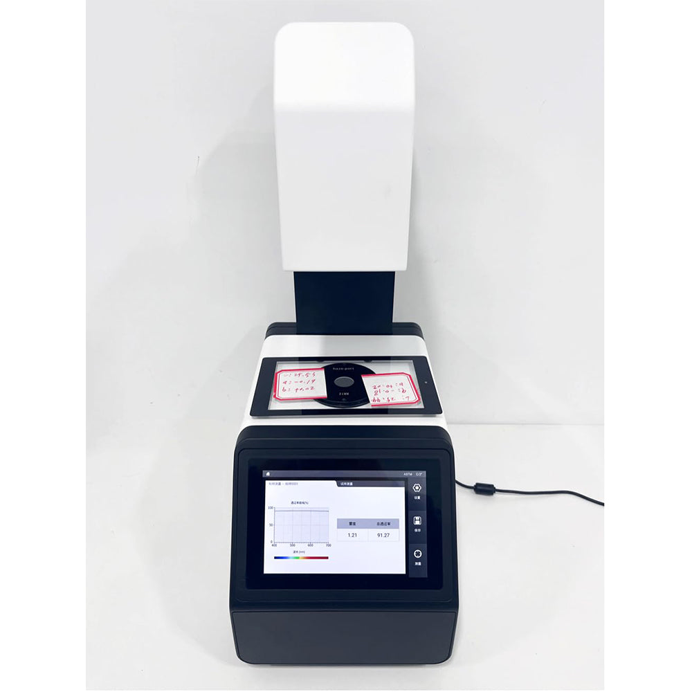 VTSYIQI Bentchtop Color Haze Meter Color Transmittance Haze Meters Transmittance Color Hazemeter with Dual-Caliber 21mm 7mm Touch Screen Professional Transmittance Spectrum Curve Good Repeatability ASTM ISO Standard
