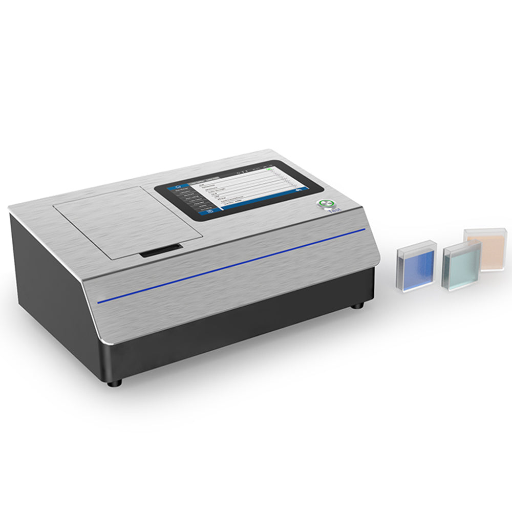 VTSYIQI Liquid Color Meter Colorimeter Color Difference Tester Meter with Standard Deviation within 0.05% Chroma value within ΔE*ab 0.015Wavelength Range 360-780 nm Transmittance Range 0-200%  Transmission Φ 10 mm for Liquid Chromaticity Measurement