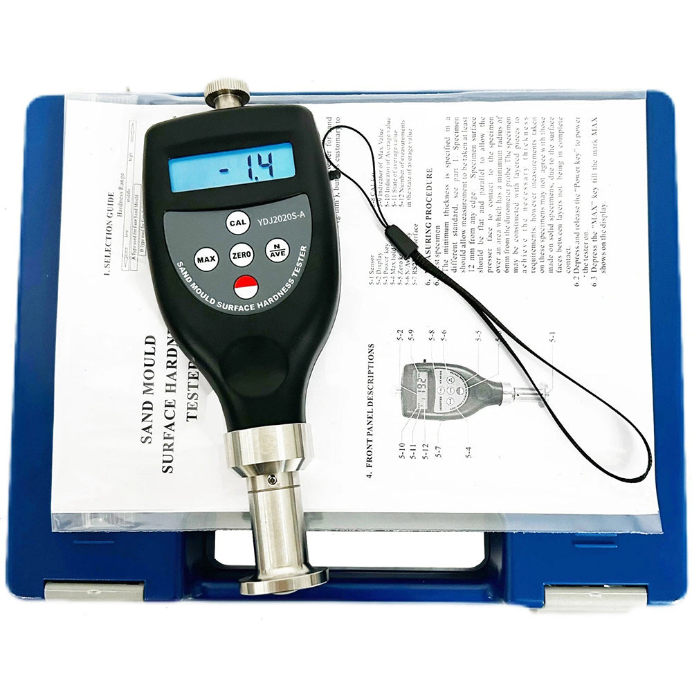 VTSYIQI Digital Sand Mould Surface Hardness Tester Durometer with Testing Range 10~90HA Compression Stroke 2.50mm Load 237g for Surface Hardness Testing of Fine Sand Shapes/Cores for Low to Medium Pressure Moulding