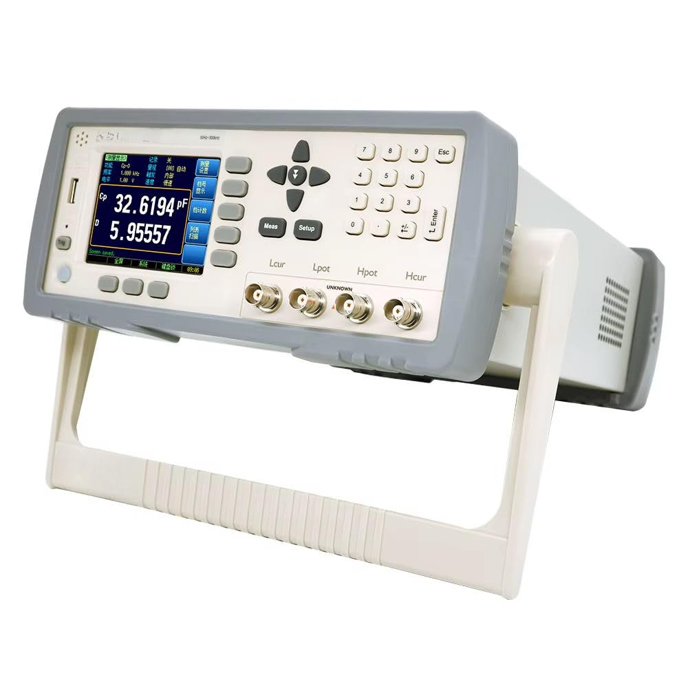 VTSYIQI Benchtop LCR Meter Precise LCR Instruments Bridge with Continuous Frequency 10Hz~200kHz Accuracy 0.05% ±5dgt Source Resistance 30Ω 50Ω 100Ω Monitor Parameter Z D Q θr θd R X G B Y Vac Iac Δ Δ%  Storage Function